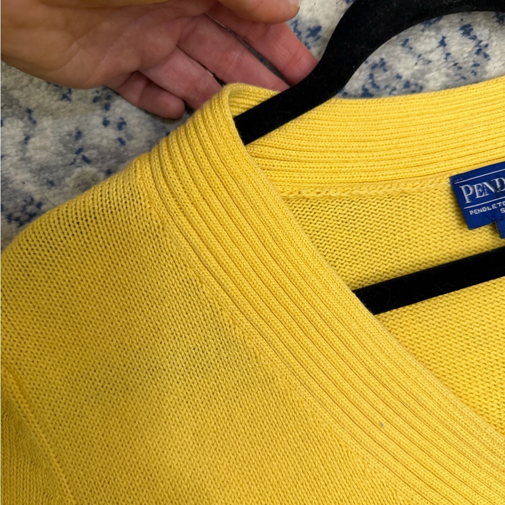 Pendleton Yellow Button Up Boyfriend Sweater Card… - image 5